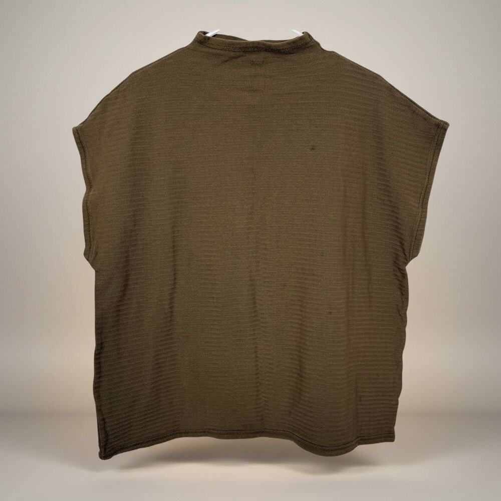 Madewell Boxy Textured Olive Green Mock Neck Top Size Large GUC - Picture 1 of 7